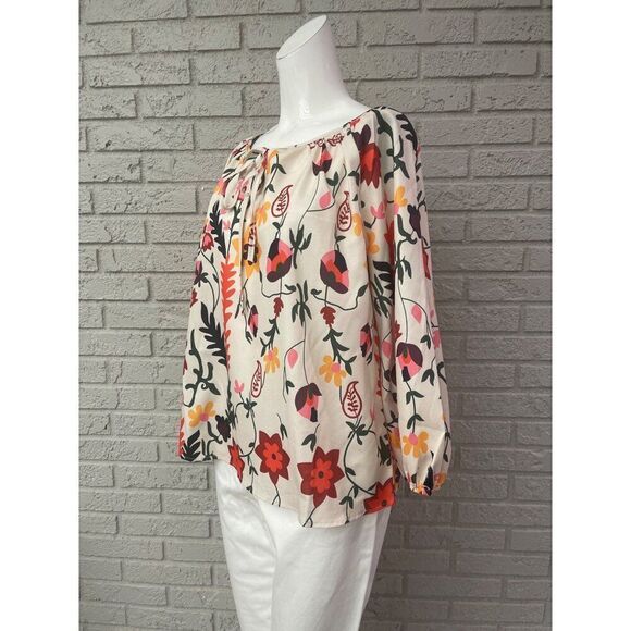 OC Order Plus Women Floral Raglan Puff Sleeve Blouse Size L - Picture 3 of 7